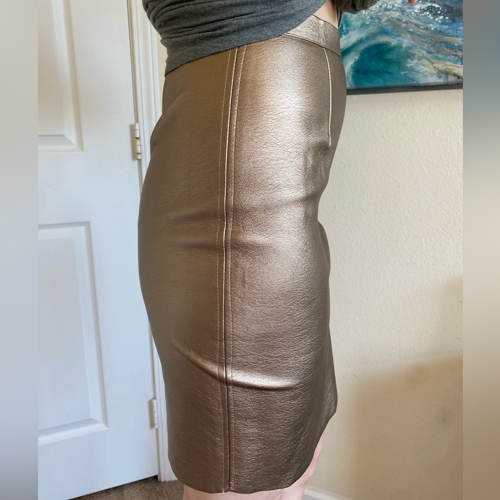 Choice of NWOT Gold Pleather Pencil Skirt - Picture 9 of 9